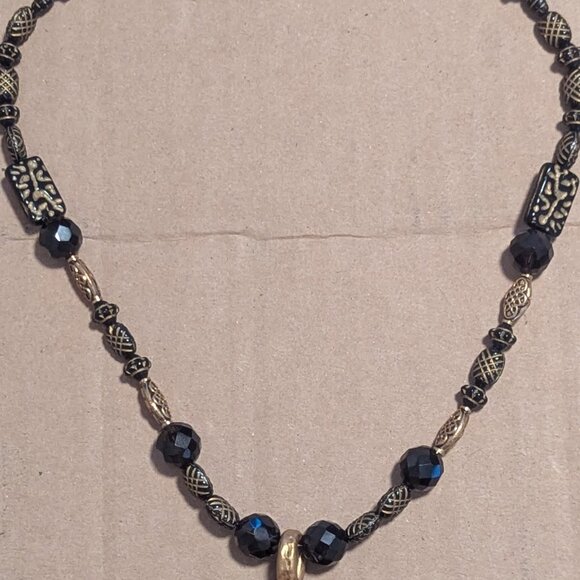 Celestial Moon Face Necklace Handmade Astrology Art Deco Whimsey Goth Choker VTG - Picture 5 of 8